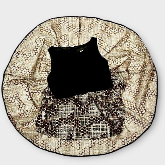 Milly Minis Luxury Dress Black and Gold Sequin Special Occasion Fit & Flare 12 - Picture 5 of 13